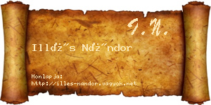 Illés Nándor névjegykártya